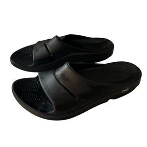 OOFOS Ooahh Black Slide Sandal Comfort Casual - 11